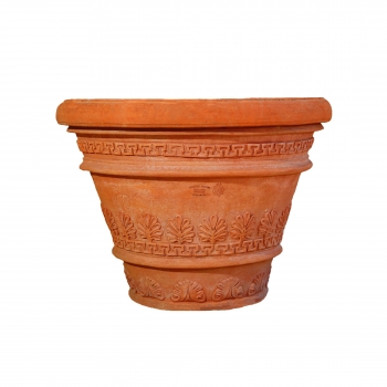 Terracotta Blumenkübel mit griechischen Ornamenten - Vaso Greche